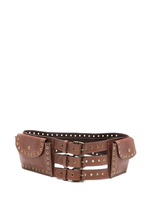 Gianfranco Ferré Pre-Owned 2000 eyelet-embellished triple-strap belt - Brown