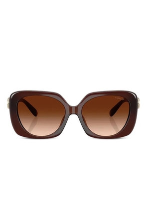 Coach logo-plaque square sunglasses - Brown