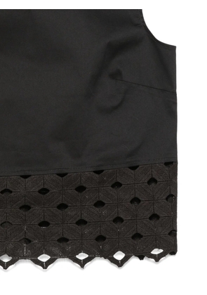 Max Mara broderie-anglaise scalloped-hem top - Black