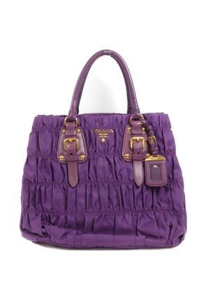 Prada Pre-Owned Tessuto Gaufre buckle tote bag - Purple