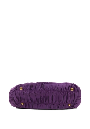 Prada Pre-Owned Tessuto Gaufre buckle tote bag - Purple