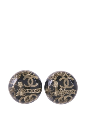 CHANEL Pre-Owned CC-logo chain-detail earrings - Gold