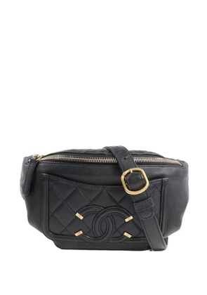 CHANEL Pre-Owned Filigree leather belt bag - Black