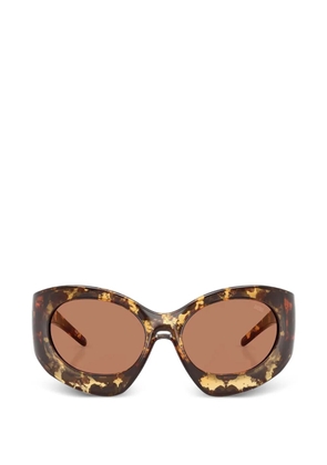 Diesel tortoiseshell-effect oval-frame sunglasses - Brown