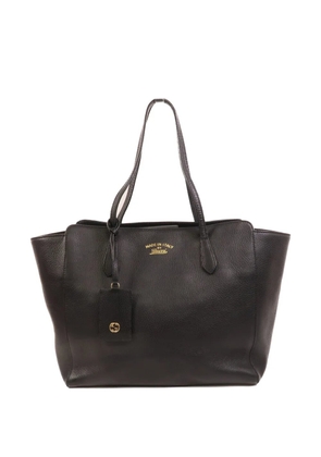 Gucci Pre-Owned GG plaque leather tote bag - Black