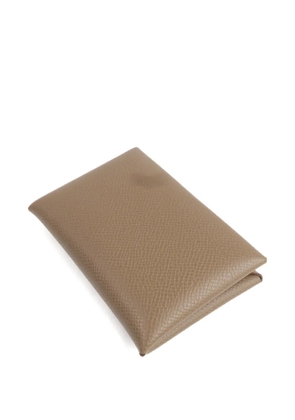 Hermès Pre-Owned Calvi leather card holder - Grey