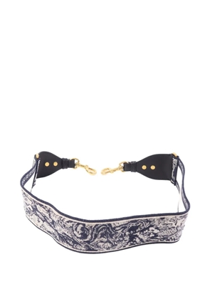 Christian Dior Pre-Owned embroidered canvas shoulder strap - Blue