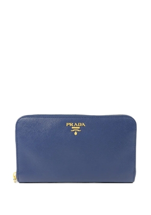 Prada Pre-Owned Saffiano-leather logo-plaque wallet - Blue