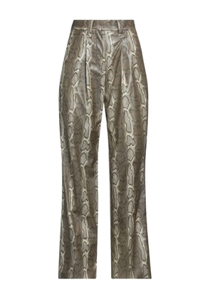 Soulland snake-pattern trousers - Brown