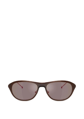 Diesel brushed-finish geometric-frame sunglasses - Brown