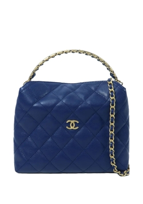 CHANEL Pre-Owned CC two-way quilted calfskin tote bag - Blue
