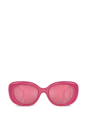 Coach logo-plaque oval-frame sunglasses - Pink
