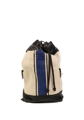 Bottega Veneta Pre-Owned Intrecciato stripe backpack - Neutrals