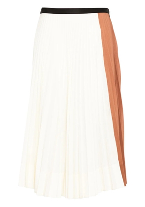 Plan C high-waist pleated skirt - Neutrals