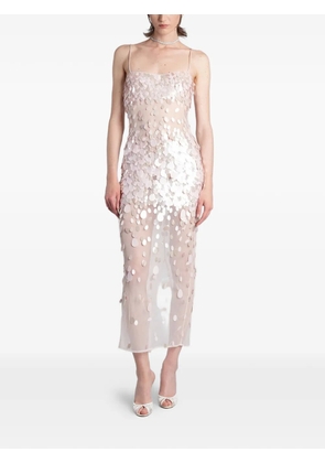 Retrofete Mischa sequin-embellished semi-sheer midi dress - Pink