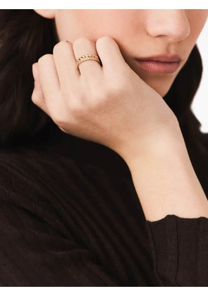 Maje crystal-embellished twisted-band ring - Gold