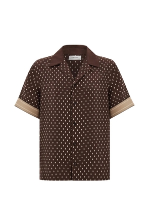 Ferragamo diamond-print silk shirt - Brown