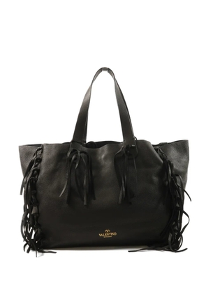 Valentino Garavani Pre-Owned Rockee Fringe calfskin tote bag - Black