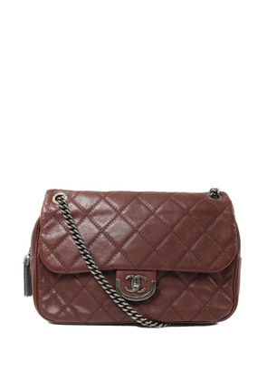 CHANEL Pre-Owned CC chain-strap turn-lock quilted calfskin shoulder bag - Brown