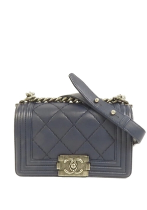 CHANEL Pre-Owned 20 Boy chain-strap calfskin shoulder bag - Blue