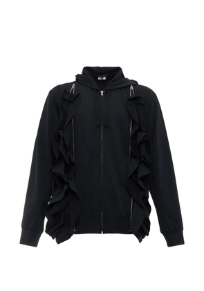 Comme des Garçons Homme Plus ruffled zip-up hoodie - Black