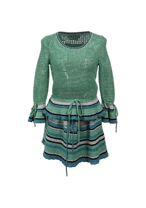 Mulberry Pre-Owned Knitted striped skirt set - Green