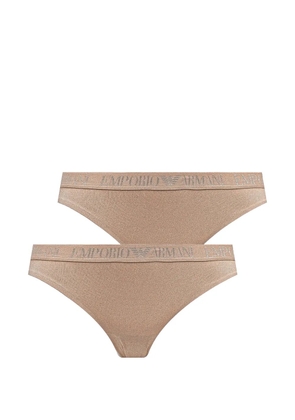 Armani Exchange logo-waistband briefs - Neutrals
