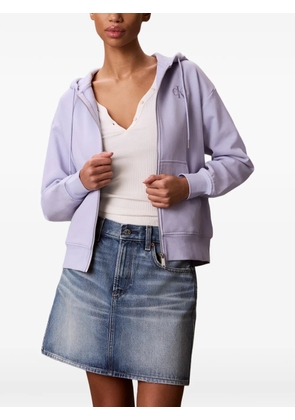 Calvin Klein logo-print zip-up hoodie - Purple
