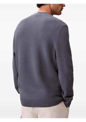 Calvin Klein waffle-knit logo-embroidered sweater - Grey