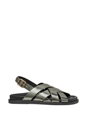 Geox crossover metallic-finish sandals - Grey