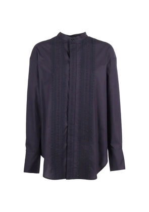 Forte Forte Les Fleurs embroidered poplin shirt - Blue