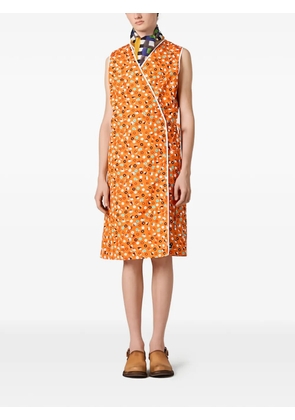 Miu Miu poplin wrap dress - Orange