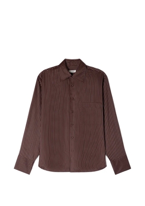 SANDRO striped loose-fit shirt - Brown