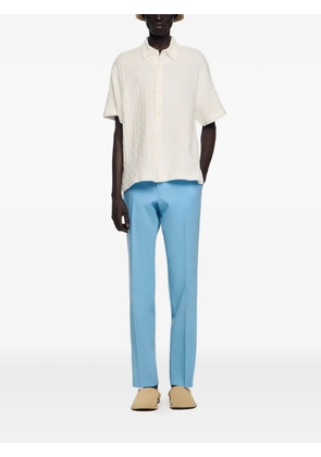 SANDRO square cross cotton jacquard shirt - White