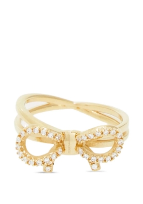 Ferragamo Vara bow crystal-embellished ring - Gold