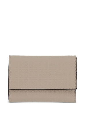 LOEWE Repeat embossed leather wallet - Neutrals