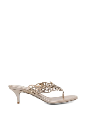 René Caovilla 60mm crystal-embellished sandals - Neutrals