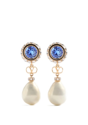 Valentino Garavani VLogo Signature earrings in metal, enamel, pearls and crystals - Gold