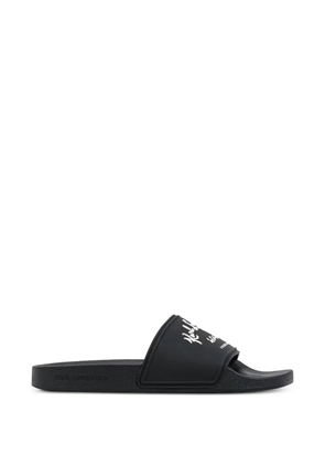 Karl Lagerfeld logo-print slides - Black