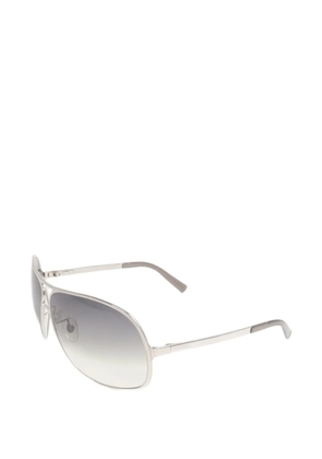 CHANEL Pre-Owned CC pilot sunglasses - Silver