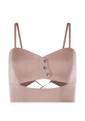 Mia Peculiar Wave linen corset top - Pink