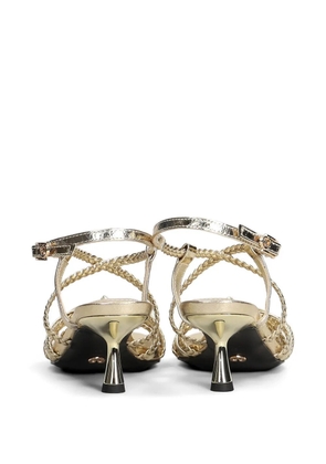 Gold & Rouge Flapim braided metallic-finish sandals