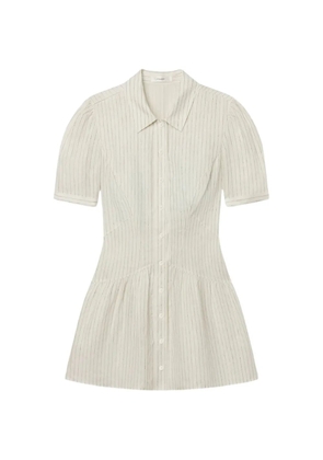 FRAME Vista pinstripe linen mini dress - Neutrals