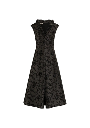 Alberta Ferretti ruffled floral midi dress - Grey