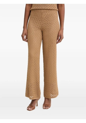 TWINSET pointelle-knit wide-leg trousers - Neutrals