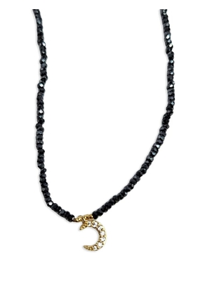 Madison beaded crescent-moon necklace - Grey