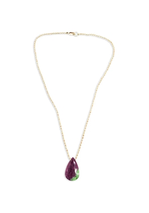 Madison ruby zoisite teardrop necklace - Gold