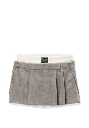 Alexander Wang pleated layered-waistband mini skirt - Grey