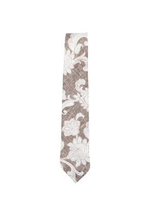 Dell'oglio Martin paisley-pattern tie - Brown
