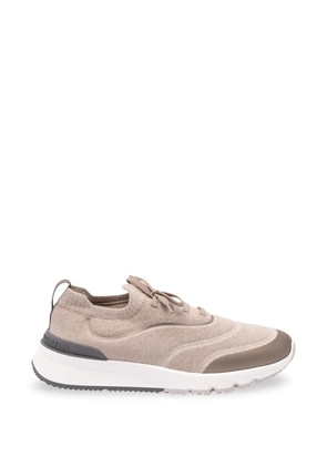 Brunello Cucinelli knit panelled sneakers - Neutrals